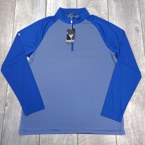 Levelwear Mens Charter 1/4 Zip Pullover Shirt Size Large Blue Long Sleeve Top